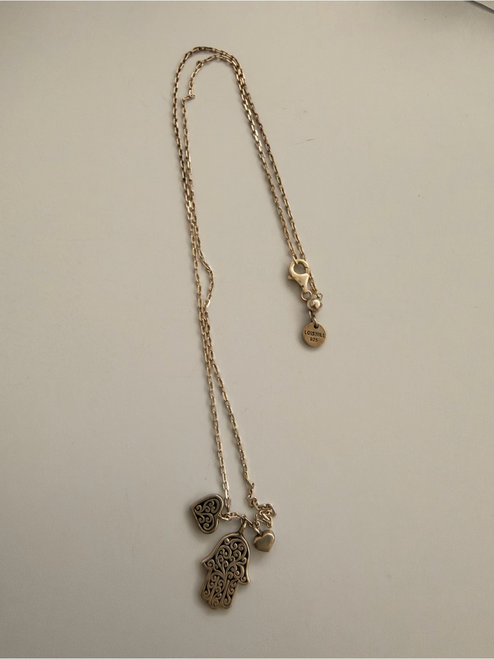Lois Hill Hamsa and Heart Necklace